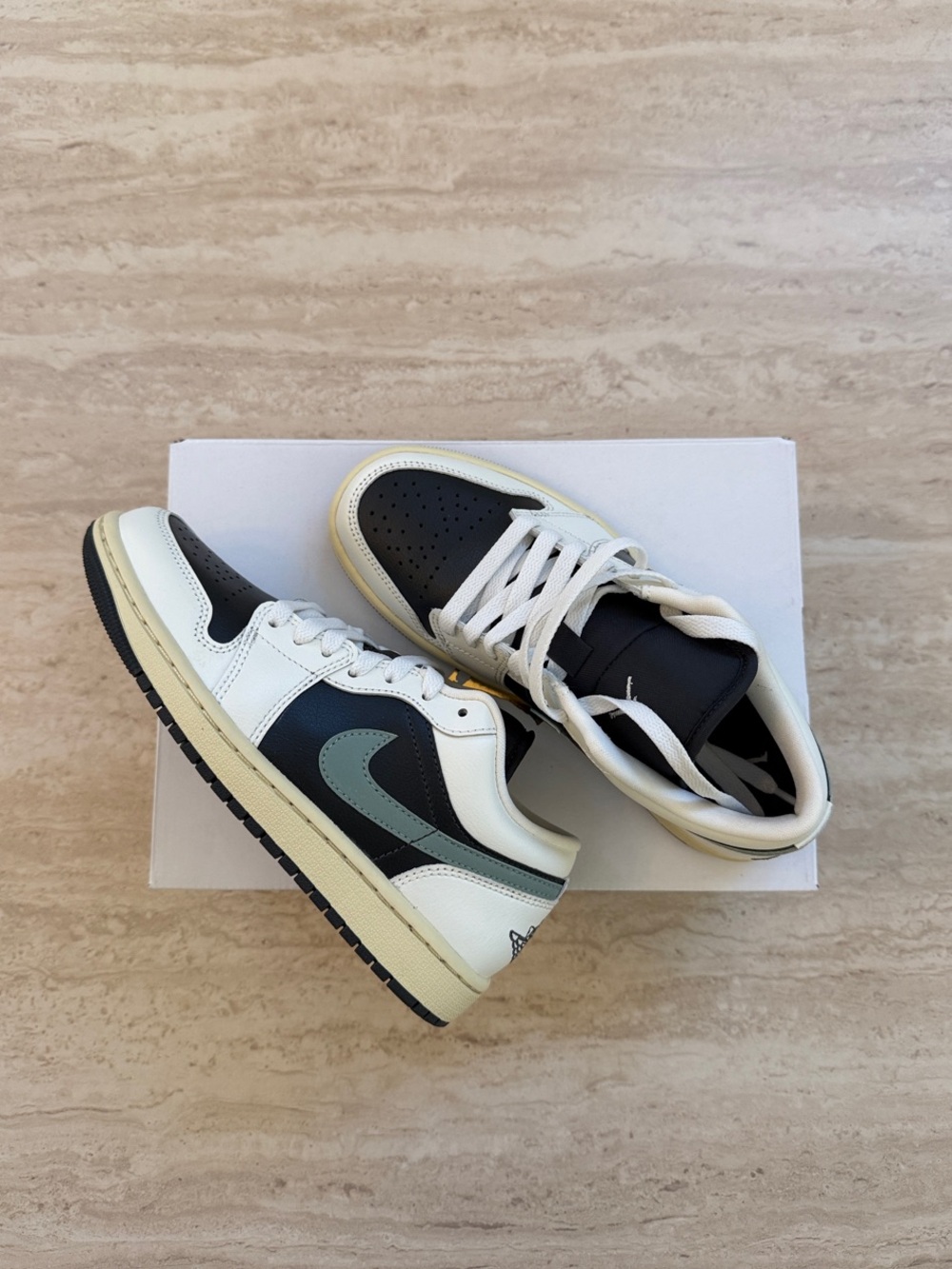 Nike Men's Low-Top Sneakers in Black, White & Sage